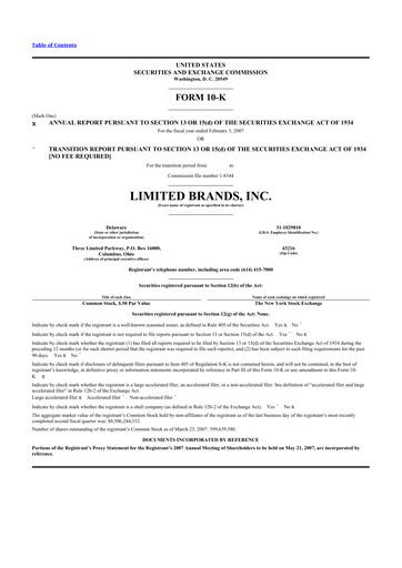 Thumbnail Bath & Body Works 10-K Annual Report 