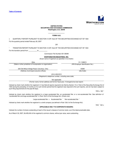 Miniature Worthington Enterprises 10-Q Rapport trimestriel  