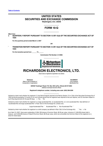 Thumbnail Richardson Electronics 10-Q Quarterly Report FY 