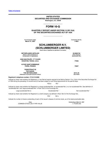 Thumbnail SLB (Schlumberger) 10-Q Quarterly Report FY 