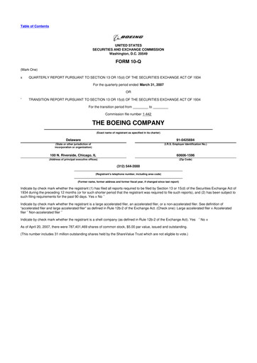 Thumbnail Boeing 10-Q Quarterly Report FY 