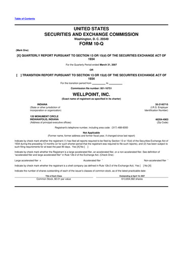 Vorschaubild Elevance Health 10-Q Quartalsbericht  