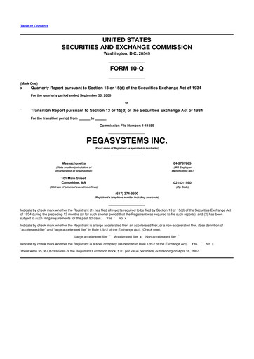 Thumbnail Pegasystems 10-Q Quarterly Report FY 