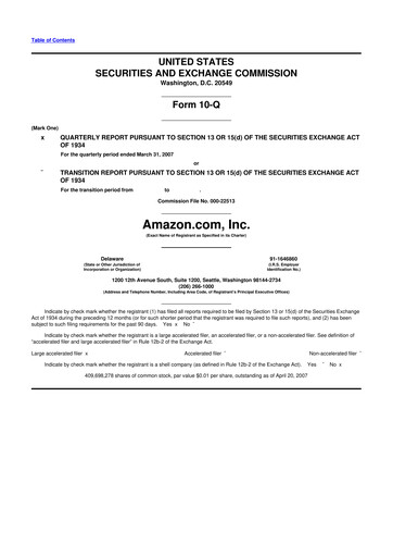 Thumbnail Amazon 10-Q Quarterly Report FY 