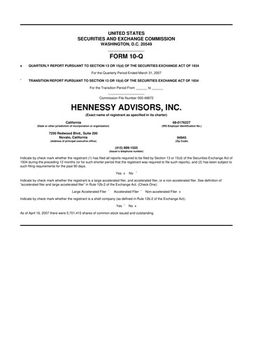 Thumbnail Hennessy Advisors 10-Q Quarterly Report FY 
