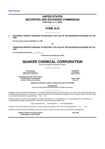 Thumbnail Quaker Houghton 10-Q Quarterly Report FY 
