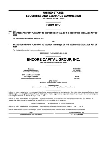 Thumbnail Encore Capital Group 10-Q Quarterly Report FY 
