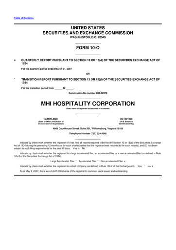 Miniature Sotherly Hotels 10-Q Rapport trimestriel  
