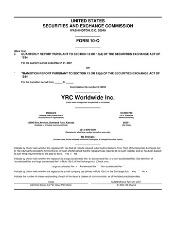 Thumbnail Yellow Corporation 10-Q Quarterly Report FY 