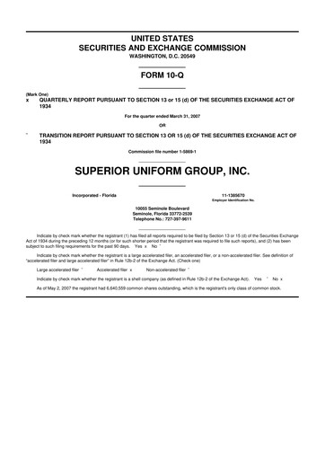 Thumbnail Superior Group of Companies 10-Q Quarterly Report FY 