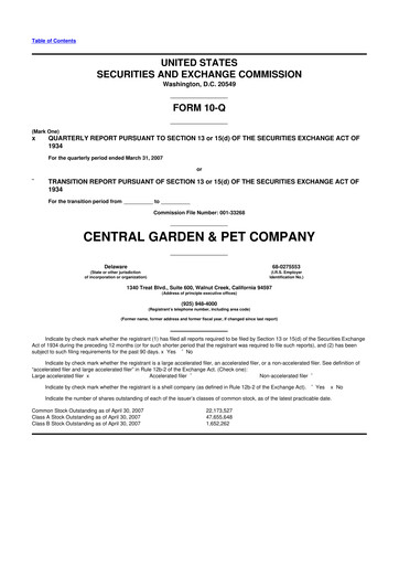 Vorschaubild Central Garden & Pet 10-Q Quartalsbericht  