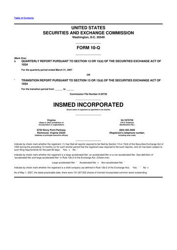 Thumbnail Insmed 10-Q Quarterly Report FY 