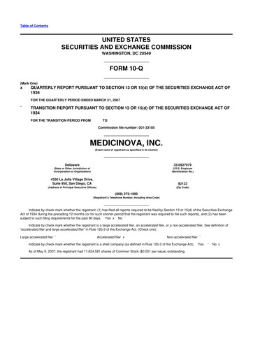 Thumbnail MediciNova 10-Q Quarterly Report FY 