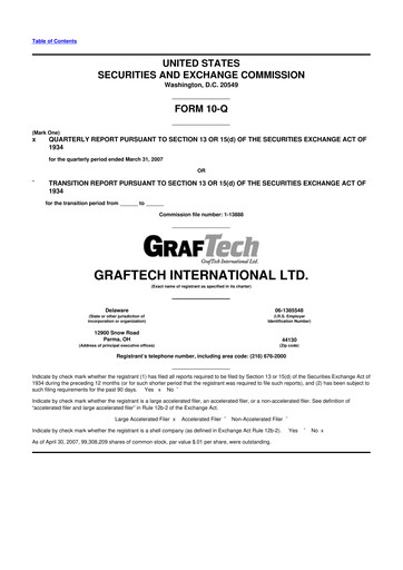 Miniature GrafTech 10-Q Rapport trimestriel  