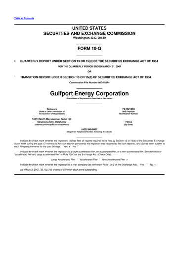 Thumbnail Gulfport Energy 10-Q Quarterly Report FY 