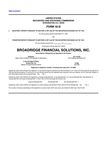 Thumbnail Broadridge Financial Solutions
 10-Q Quarterly Report FY 