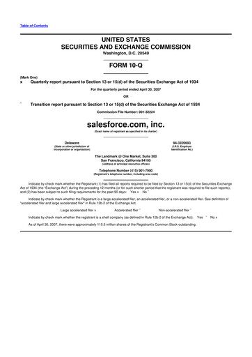 Vorschaubild Salesforce 10-Q Quartalsbericht  