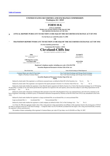 Thumbnail Cleveland-Cliffs 10-K Annual Report 