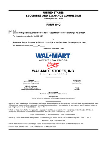 Thumbnail Walmart 10-Q Quarterly Report FY 