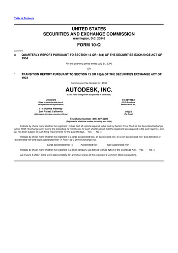 Thumbnail Autodesk 10-Q Quarterly Report FY 