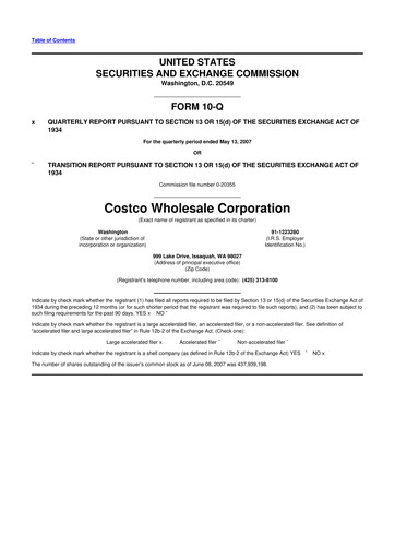 Thumbnail Costco 10-Q Quarterly Report FY 
