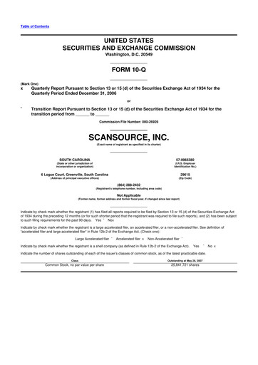 Thumbnail ScanSource 10-Q Quarterly Report FY 