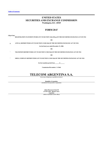 Thumbnail Telecom Argentina
 20-F Annual Report 