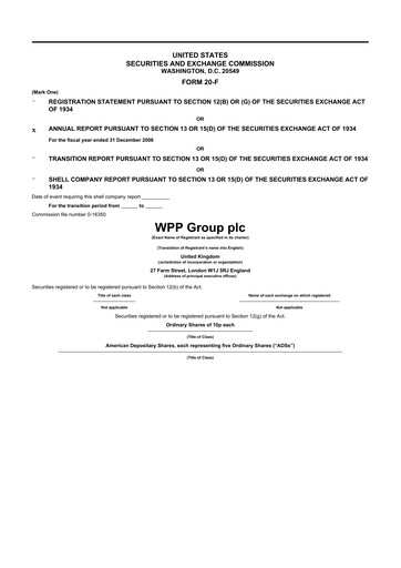 Thumbnail WPP 20-F Annual Report 