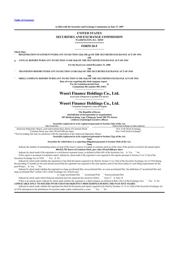 Thumbnail Woori Financial Group 20-F Annual Report 