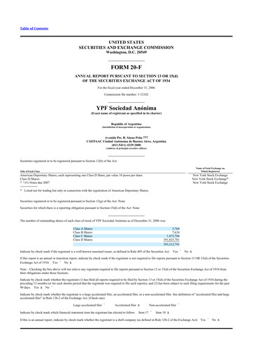 Thumbnail YPF S.A. 20-F Annual Report 