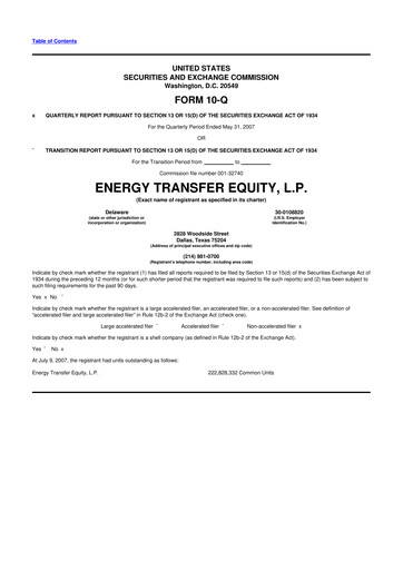 Thumbnail Energy Transfer LP
 10-Q Quarterly Report FY 