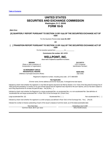 Vorschaubild Elevance Health 10-Q Quartalsbericht  