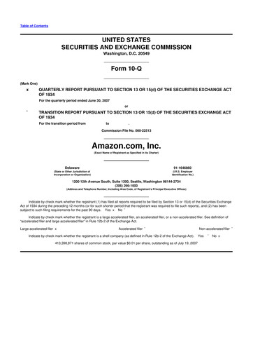 Thumbnail Amazon 10-Q Quarterly Report FY 