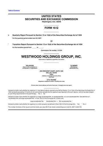 Vorschaubild Westwood Holdings Group 10-Q Quartalsbericht  