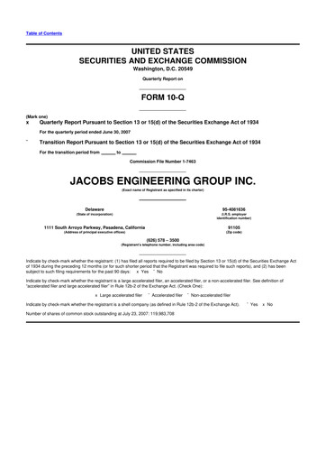 Thumbnail Jacobs Engineering 10-Q Quarterly Report FY 