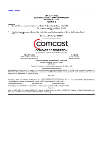 Vorschaubild Comcast 10-Q Quartalsbericht  