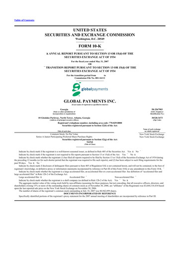 Thumbnail Global Payments 10-K Annual Report 