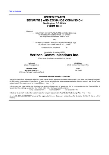 Vorschaubild Verizon 10-Q Quartalsbericht  