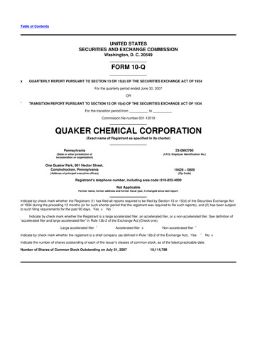 Thumbnail Quaker Houghton 10-Q Quarterly Report FY 