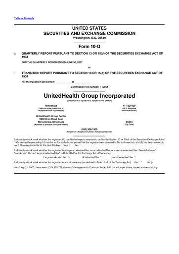 Thumbnail UnitedHealth 10-Q Quarterly Report FY 