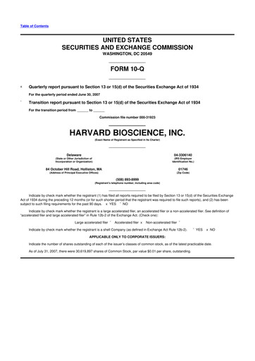 Vorschaubild Harvard Bioscience 10-Q Quartalsbericht  