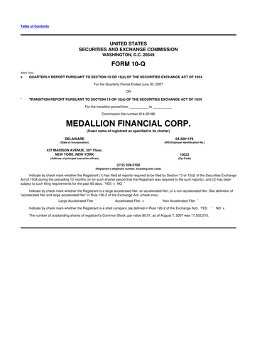 Thumbnail Medallion Financial Corp. 10-Q Quarterly Report FY 