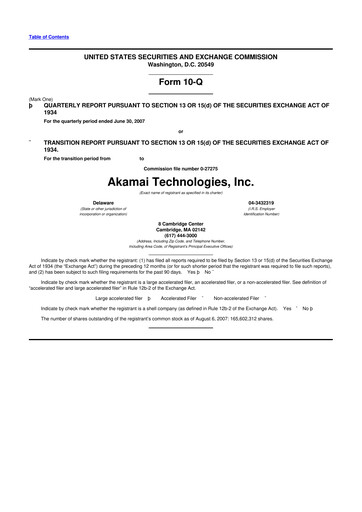 Thumbnail Akamai
 10-Q Quarterly Report FY 