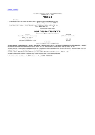 Thumbnail Duke Energy 10-Q Quarterly Report FY 