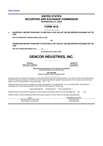 Thumbnail Gencor Industries
 10-Q Quarterly Report FY 