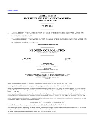 Thumbnail Neogen 10-K Annual Report 