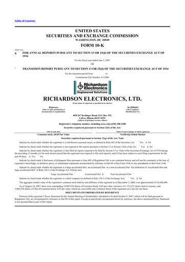 Thumbnail Richardson Electronics 10-K Annual Report 