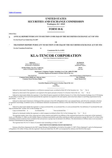 Thumbnail KLA 10-K Annual Report 