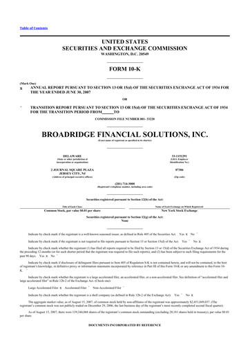 Thumbnail Broadridge Financial Solutions
 10-K Annual Report 