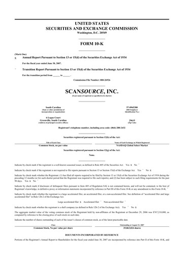 Thumbnail ScanSource 10-K Annual Report 